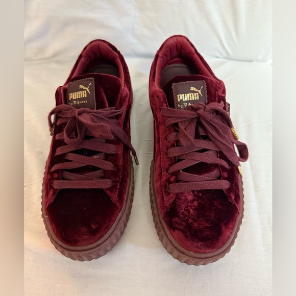 PUMA Fenty by Rhianna Women's Velvet Creeper Sneakers - Burgundy - Picture 3 of 11